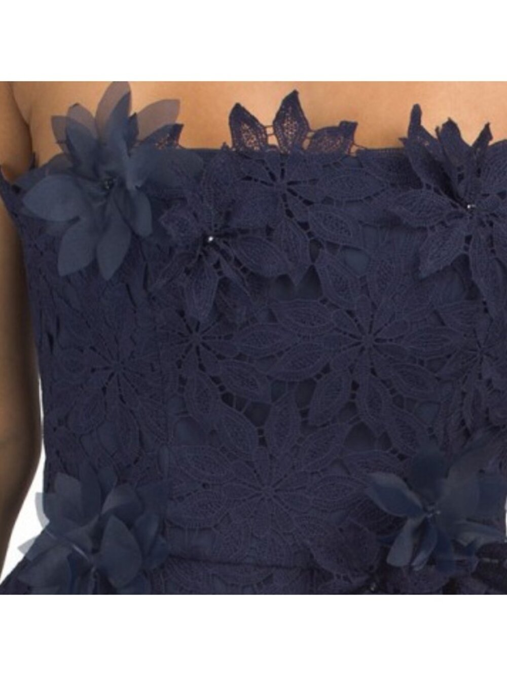 RENE BY RENE RUIZ Strapless Cutwork Lace Tea-length Dress - Picture 3 of 4